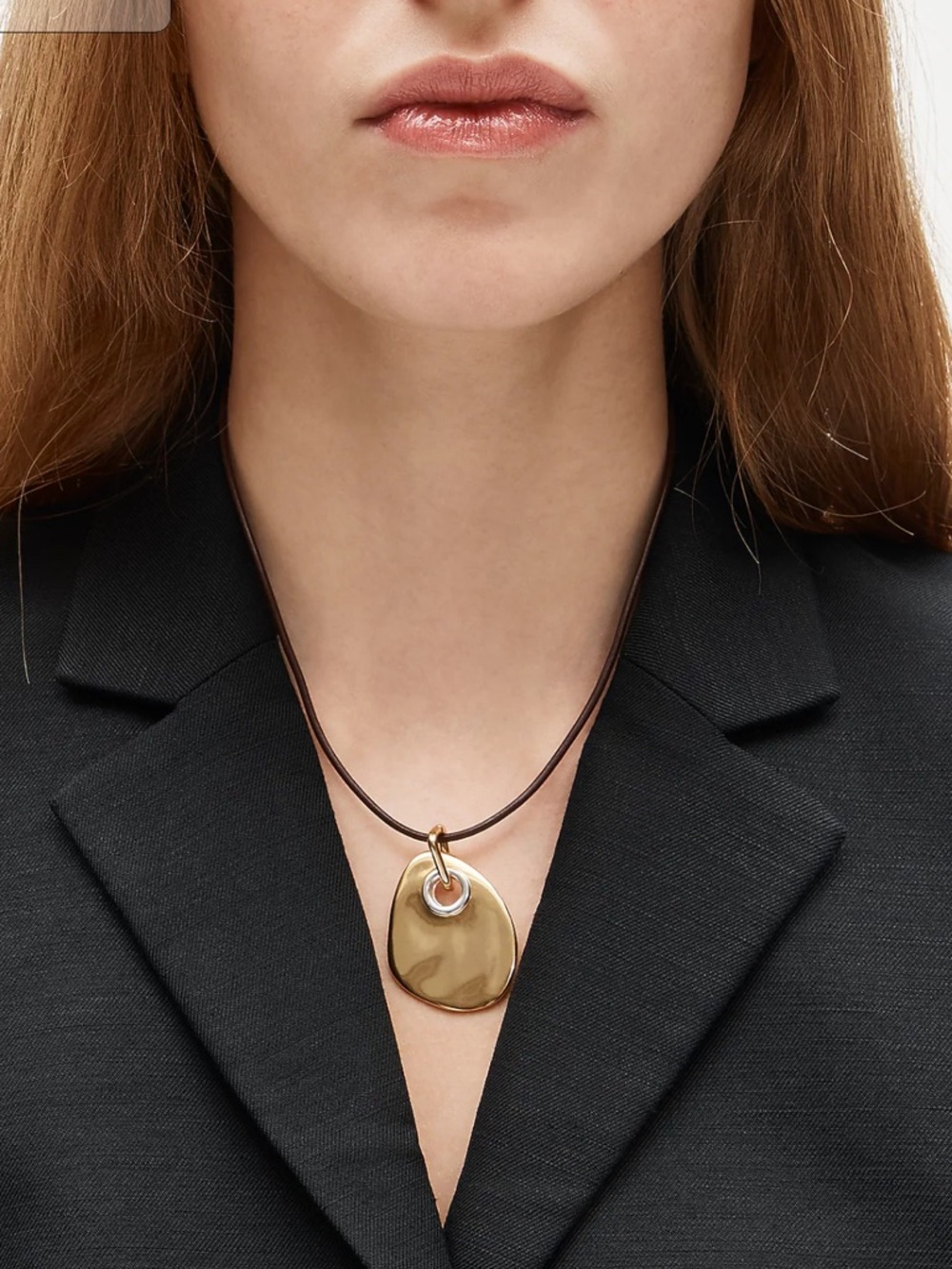 J Crew Grommet pendant necklace with leather cord - Picture 3 of 7